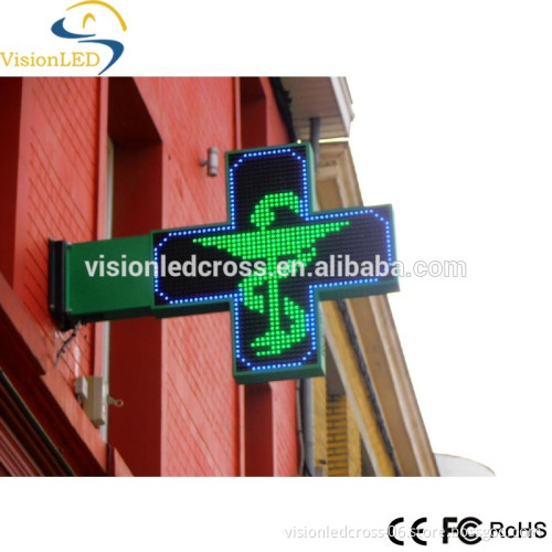 Outdoor Waterproof P16 led pharmacy cross display with size 110*110cm